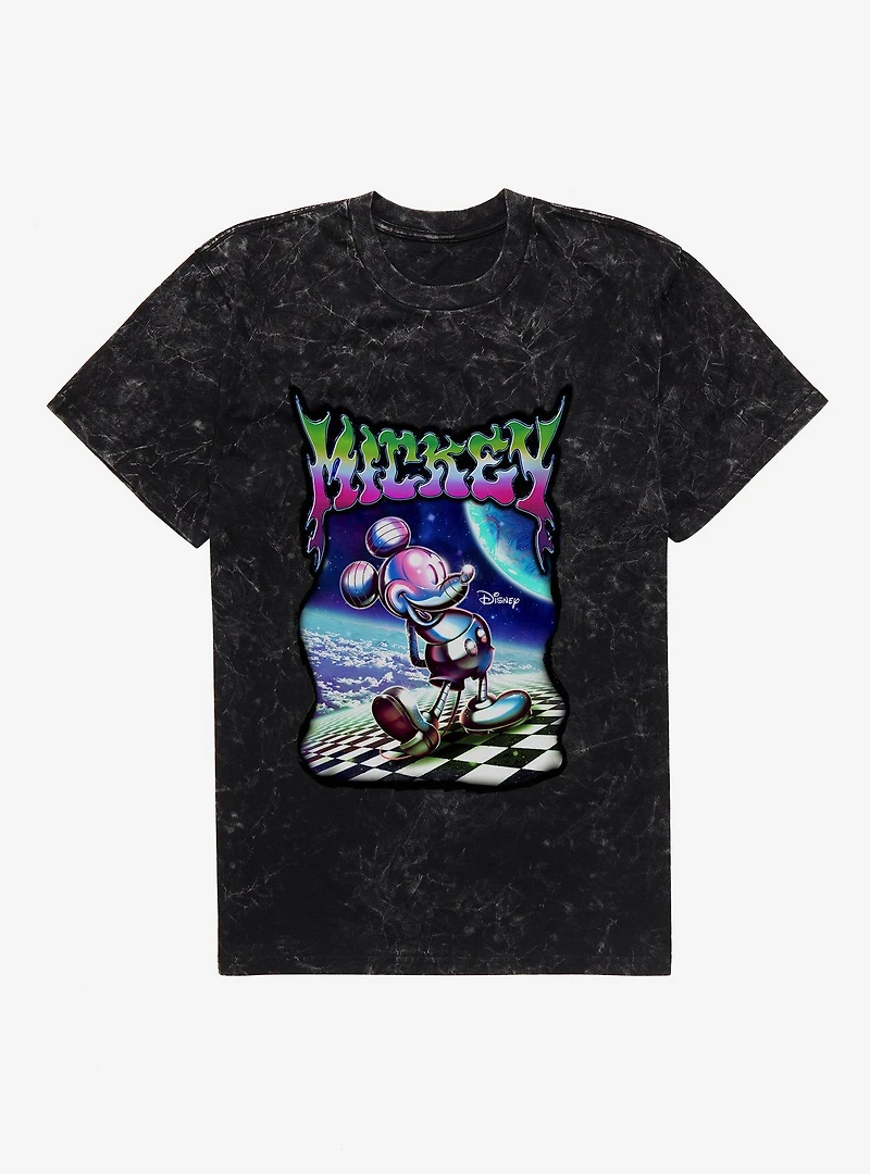 Disney Mickey Mouse Melting Metallic Universe Mineral Wash T-Shirt