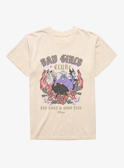 Disney Villains Bad Girls Club Vibes Groupshot With Roses Mineral Wash T-Shirt