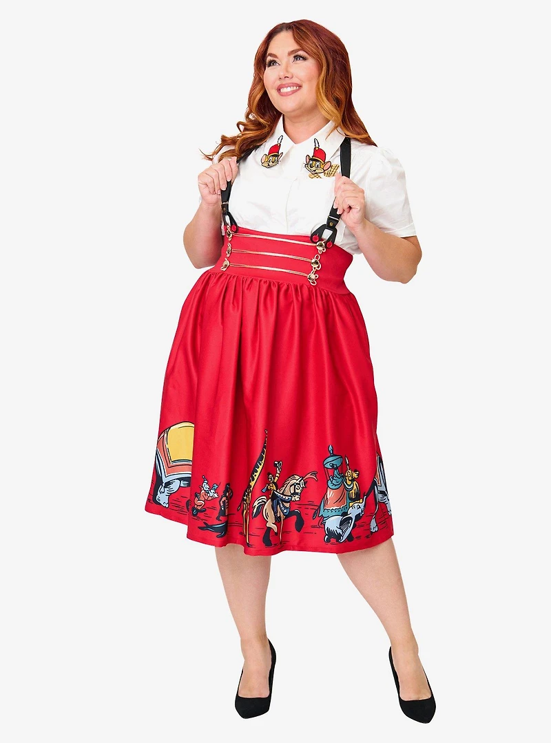 Disney Dumbo Collection by Unique Vintage Plus Red Ringmaster Suspender Swing Skirt