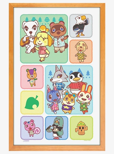 Animal Crossing Scene Grid 11x17" Framed Gelcoat