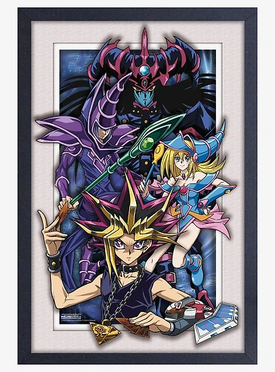 Yu-Gi-Oh Magicians 11x17" Faux-Matted & Framed Print Under Plexiglass