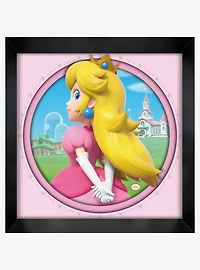Super Mario Peach Outside the Castle 12x12" Faux-Matted & Framed Print Under Plexiglass