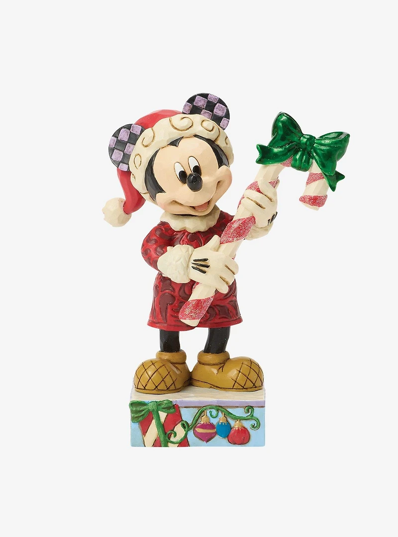 Jim Shore Disney Mickey With Candy Cane Figurine