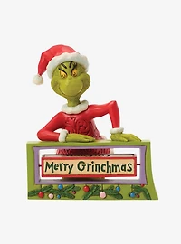Jim Shore Grinch With Rotating Sign Figurine