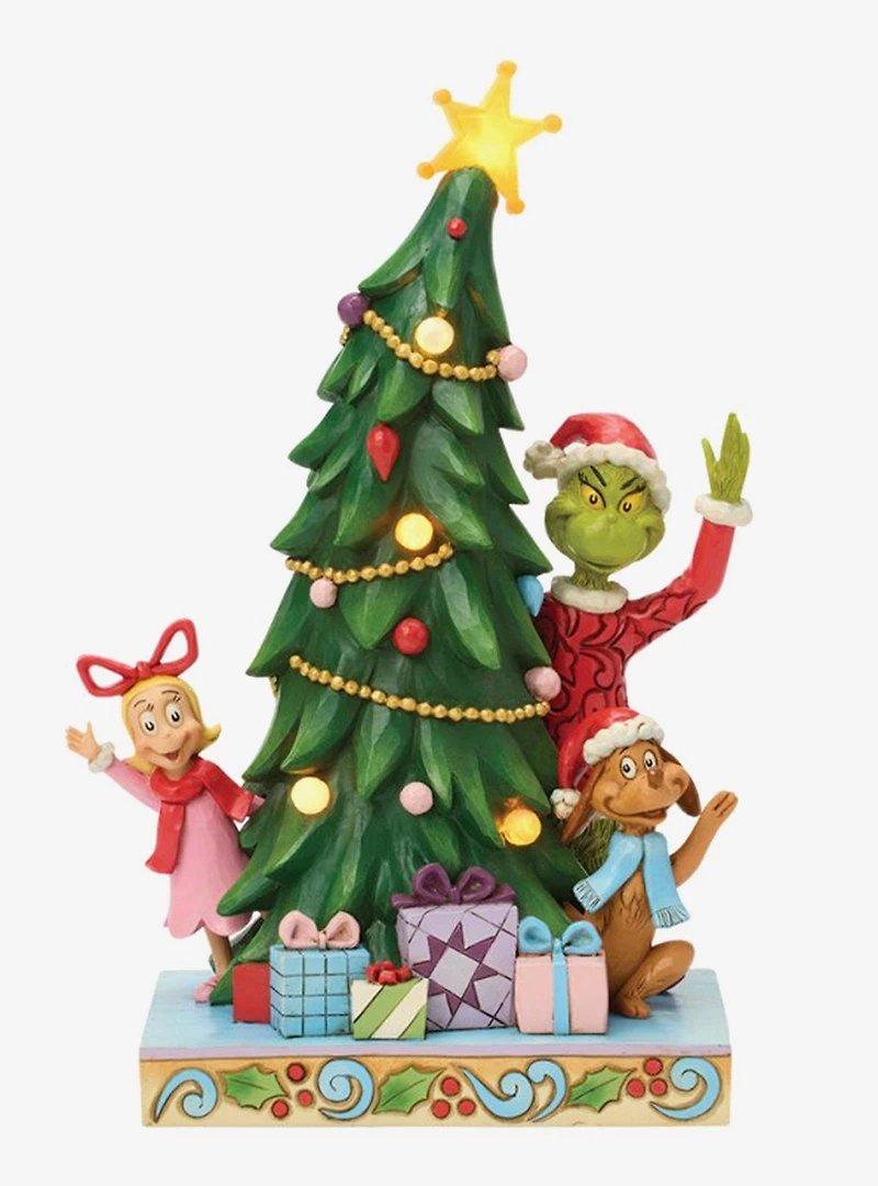 Jim Shore Grinch, Cindy, Max Presents Figurine