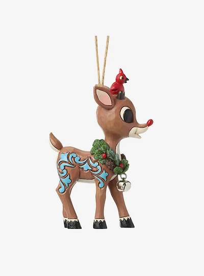 Jim Shore Rudolph With Wreath Hanging Ornament