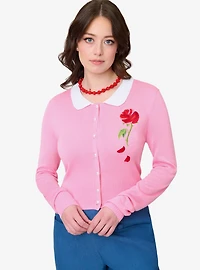Disney Beauty and the Beast Collection by Unique Vintage Pink Rose Cardigan