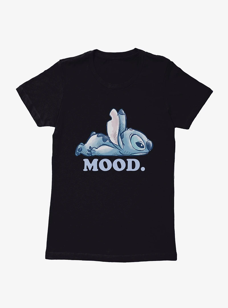 Disney Lilo & Stitch Mood Laying Down Womens T-Shirt