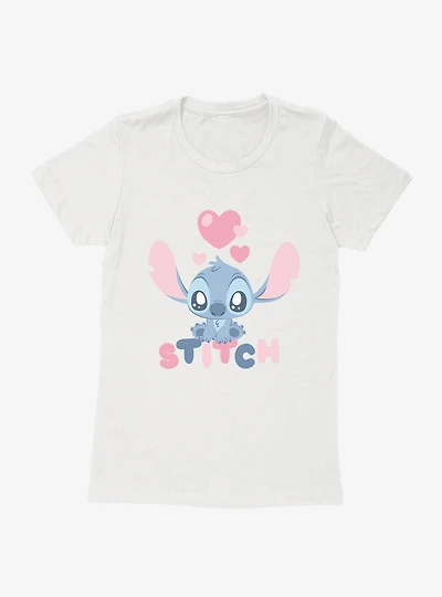 Disney Lilo & Stitch Hearts Chibi Womens T-Shirt
