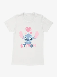 Disney Lilo & Stitch Hearts Chibi Womens T-Shirt