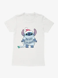 Disney Lilo & Stitch Merry Stitchmas Wrapped Up Womens T-Shirt