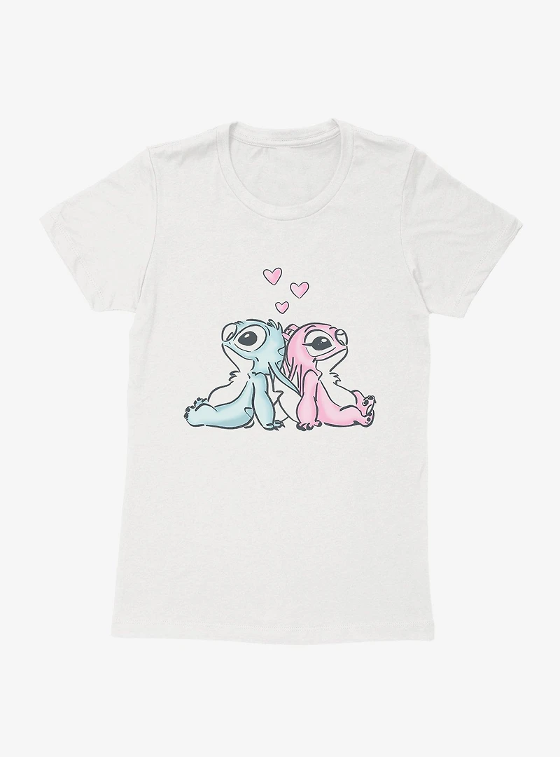 Disney Lilo & Stitch Thinking Of Love Angel Womens T-Shirt
