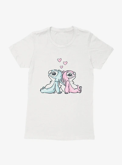 Disney Lilo & Stitch Thinking Of Love Angel Womens T-Shirt