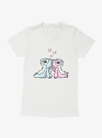 Disney Lilo & Stitch Thinking Of Love Angel Womens T-Shirt