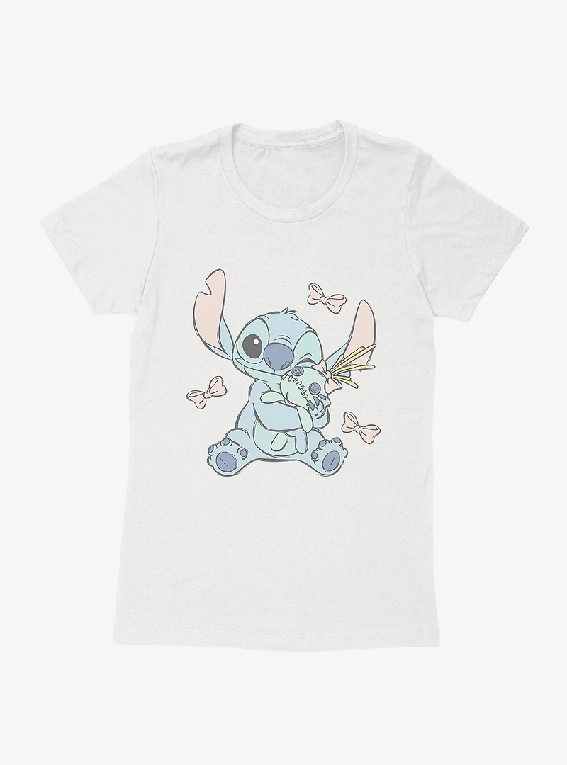 Disney Lilo & Stitch Bows And Hugs Dolly Womens T-Shirt
