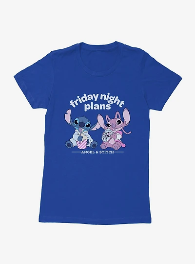 Disney Lilo & Stitch Friday Night Plans With Angel Womens T-Shirt