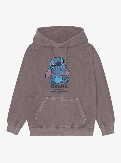 Disney Lilo & Stitch Ohana Means Family Cute Mineral Wash Hoodie