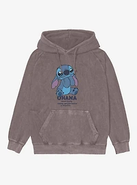 Disney Lilo & Stitch Ohana Means Family Cute Mineral Wash Hoodie