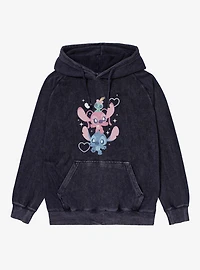 Disney Lilo & Stitch Cute Chibi Angel On Mineral Wash Hoodie