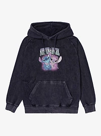 Disney Lilo & Stitch And Angel Glowing Friend Hug Mineral Wash Hoodie