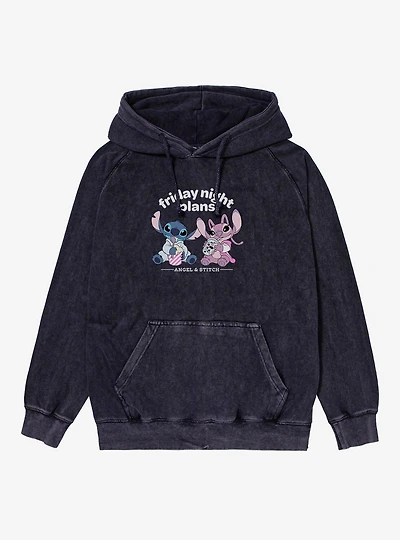 Disney Lilo & Stitch Friday Night Plans With Angel Mineral Wash Hoodie