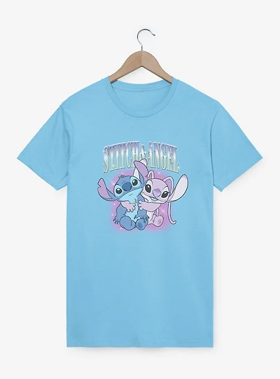 Disney Lilo & Stitch And Angel Glowing Friend Hug T-Shirt