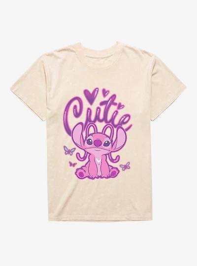 Disney Lilo & Stitch Cutie Spray Tag Angel Mineral Wash T-Shirt