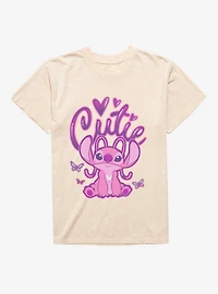 Disney Lilo & Stitch Cutie Spray Tag Angel Mineral Wash T-Shirt