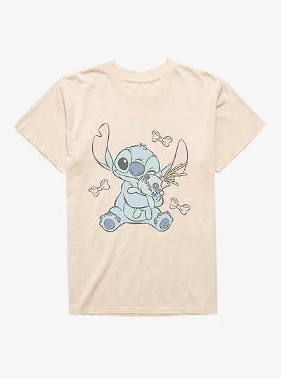 Disney Lilo & Stitch Bows And Hugs Dolly Mineral Wash T-Shirt