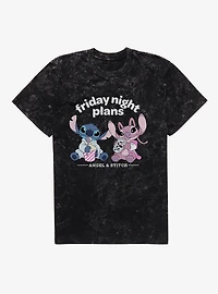 Disney Lilo & Stitch Friday Night Plans With Angel Mineral Wash T-Shirt