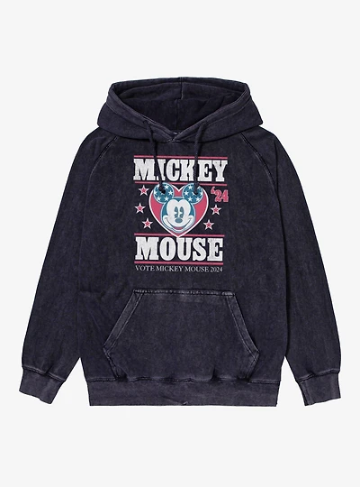 Disney Mickey Mouse 2024 Campaign Vote Vintage Mineral Washed Hoodie