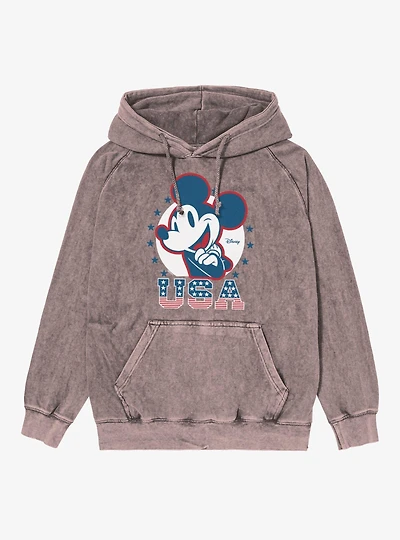 Disney Mickey Mouse USA Icon Vintage Mineral Washed Hoodie