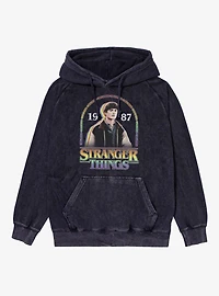 Stranger Things Will Byers 1987 Rainbow Arch Vintage Mineral Washed Hoodie