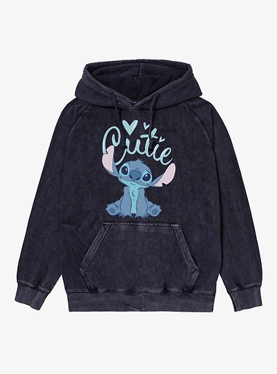 Disney Lilo & Stitch Cutie Heart Sits Vintage Mineral Washed Hoodie