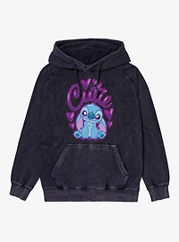 Disney Lilo & Stitch Cutie Heart Spray Paint Vintage Mineral Washed Hoodie