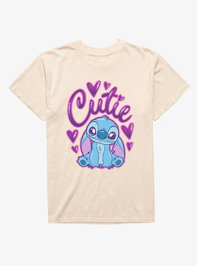 Disney Lilo & Stitch Cutie Heart Spray Paint Mineral Wash T-Shirt