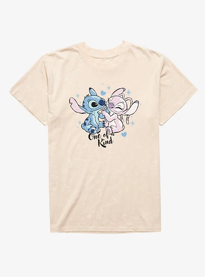 Disney Lilo & Stitch One Of A Kind Hand Hold Angel And Mineral Wash T-Shirt