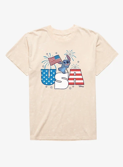 Disney Lilo & Stitch Fireworks 4th Of July Mineral Wash T-Shirt