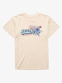 Disney Lilo & Stitch Red White Cute 4th Of July Mineral Wash T-Shirt