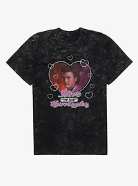 Stranger Things Steve The Hair Harrington Heart Throb Mineral Wash T-Shirt