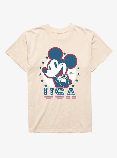 Disney Mickey Mouse USA Icon Mineral Wash T-Shirt