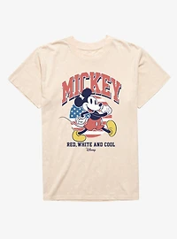Disney Mickey Mouse Red White And Cool 4th Of July Mineral Wash T-Shirt