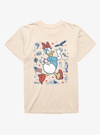 Disney Daisy Duck 4th Of July Walk Mineral Wash T-Shirt