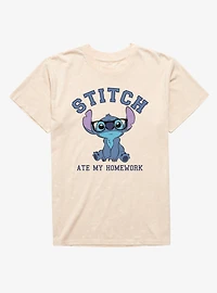 Disney Lilo & Stitch Ate My Homework Wearing Glasses Mineral Wash T-Shirt