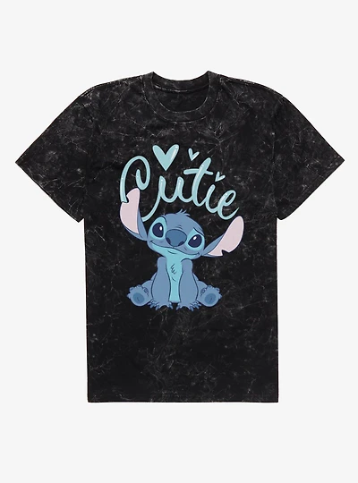 Disney Lilo & Stitch Cutie Heart Sits Mineral Wash T-Shirt