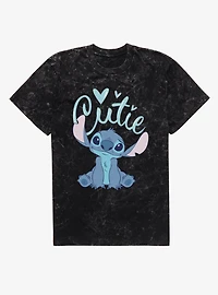 Disney Lilo & Stitch Cutie Heart Sits Mineral Wash T-Shirt