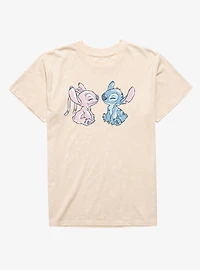Disney Lilo & Stitch Angel And Cute Love Mineral Wash T-Shirt