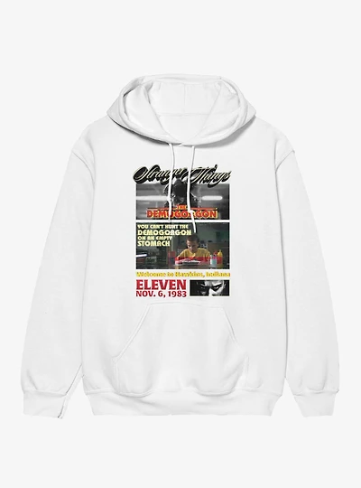 Stranger Things Can't Hunt On Empty Stomach Panels Demogorgon & Eleven Hoodie