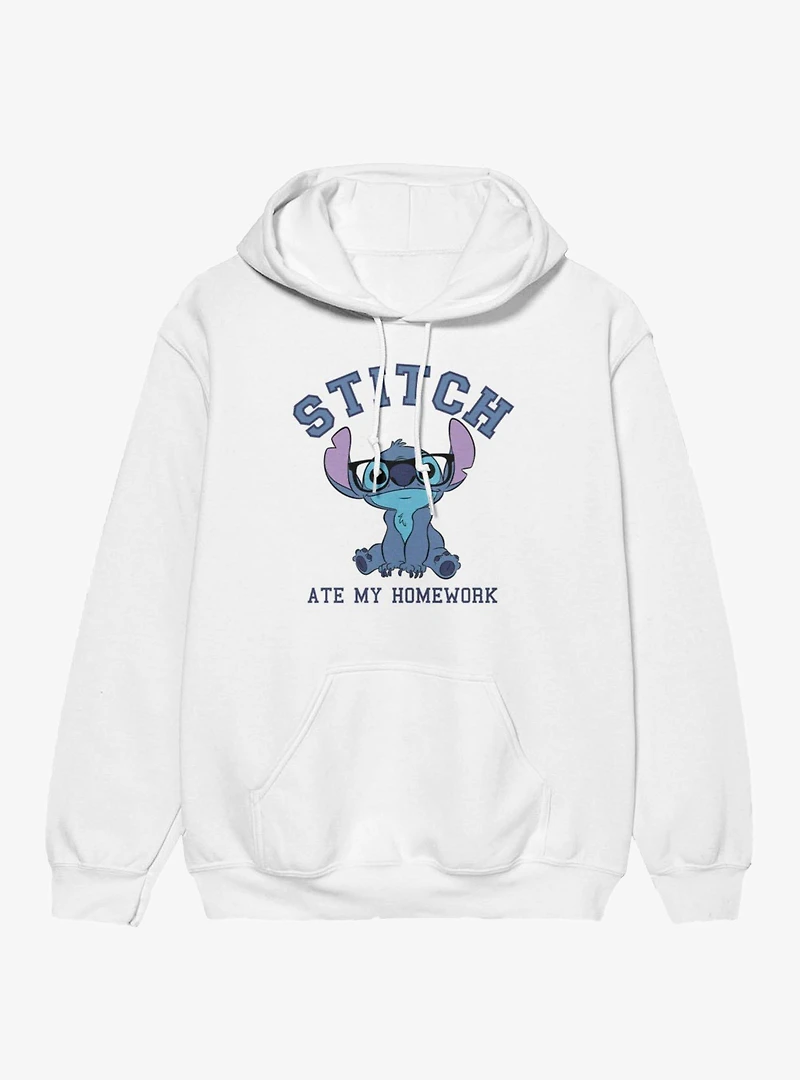 Disney Lilo & Stitch Ate My Homework Wearing Glasses Hoodie