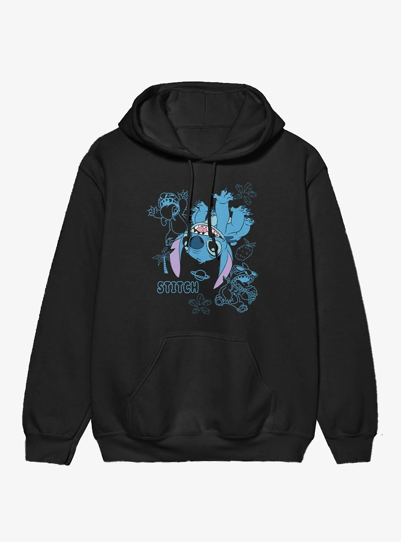 Disney Lilo & Stitch Upsidedown And Outlined Fun Hoodie